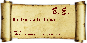 Bartenstein Emma névjegykártya